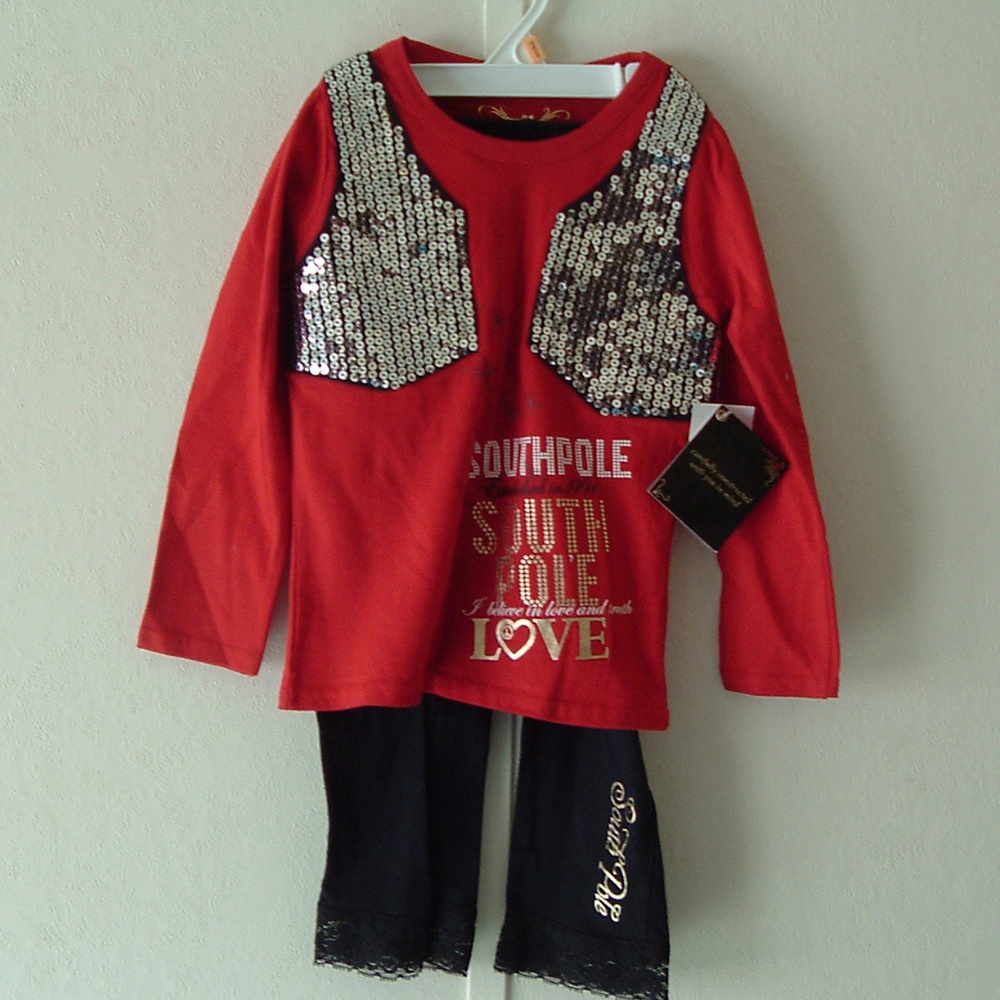 little girl top and pants outfit southpole love